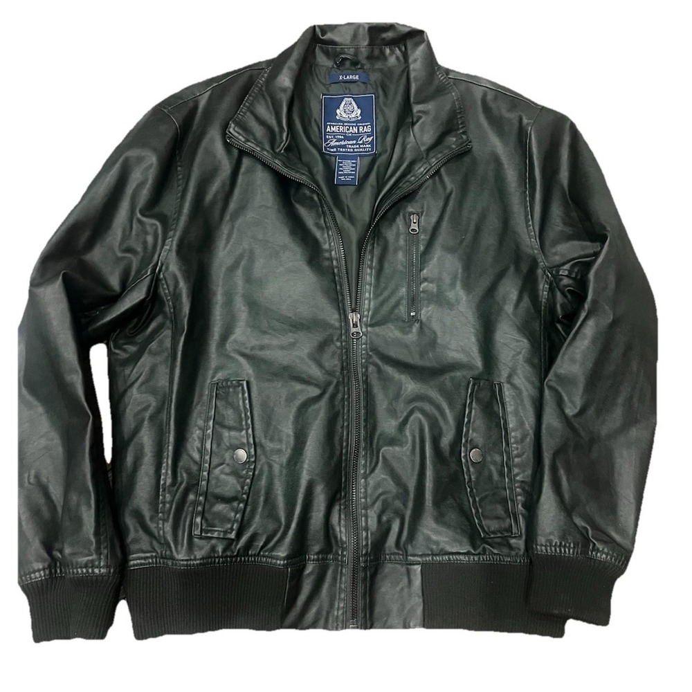 American Rag Mens XL Bomber Jacket Olive Green Full Zip Long Sleeves